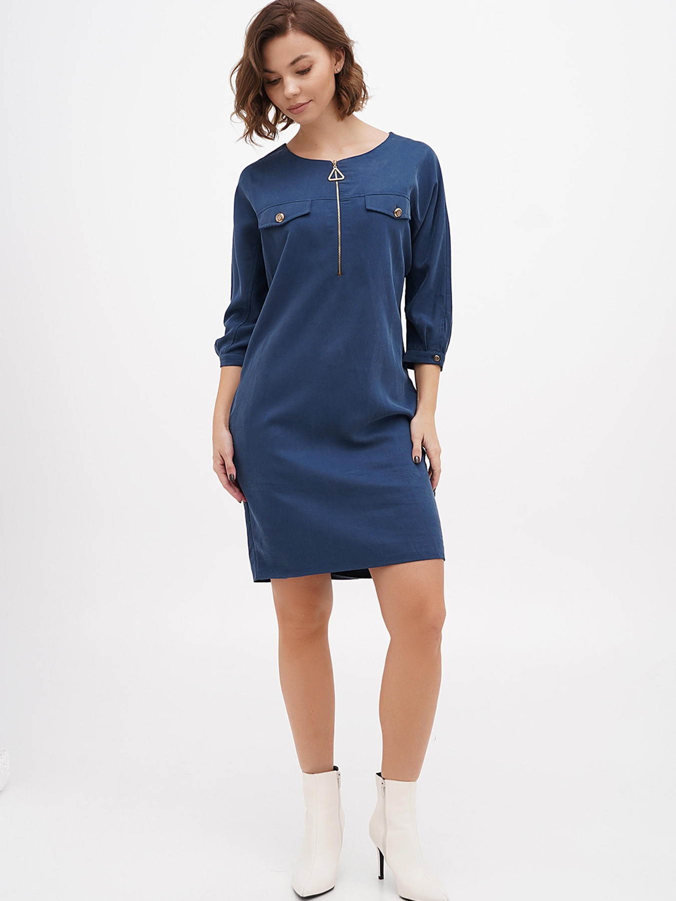 Сукня міні Sassofono модель A271-SC-3505_синий Сукня міні Sassofono модель A271-SC-3505_синий Фото