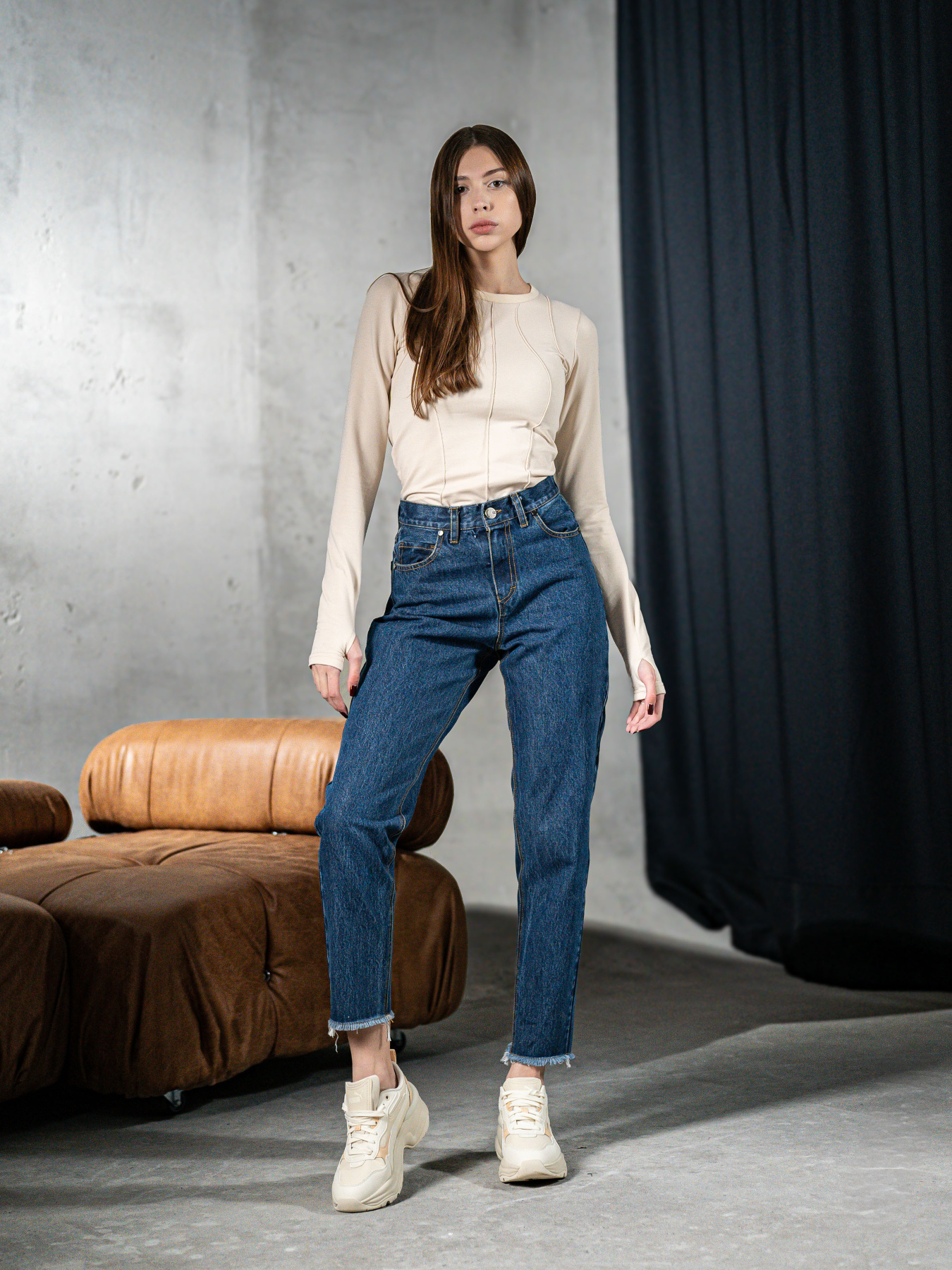 Джинсы мом TeamV модель 173-3 Джинсы мом TeamV модель 173-3 Фото