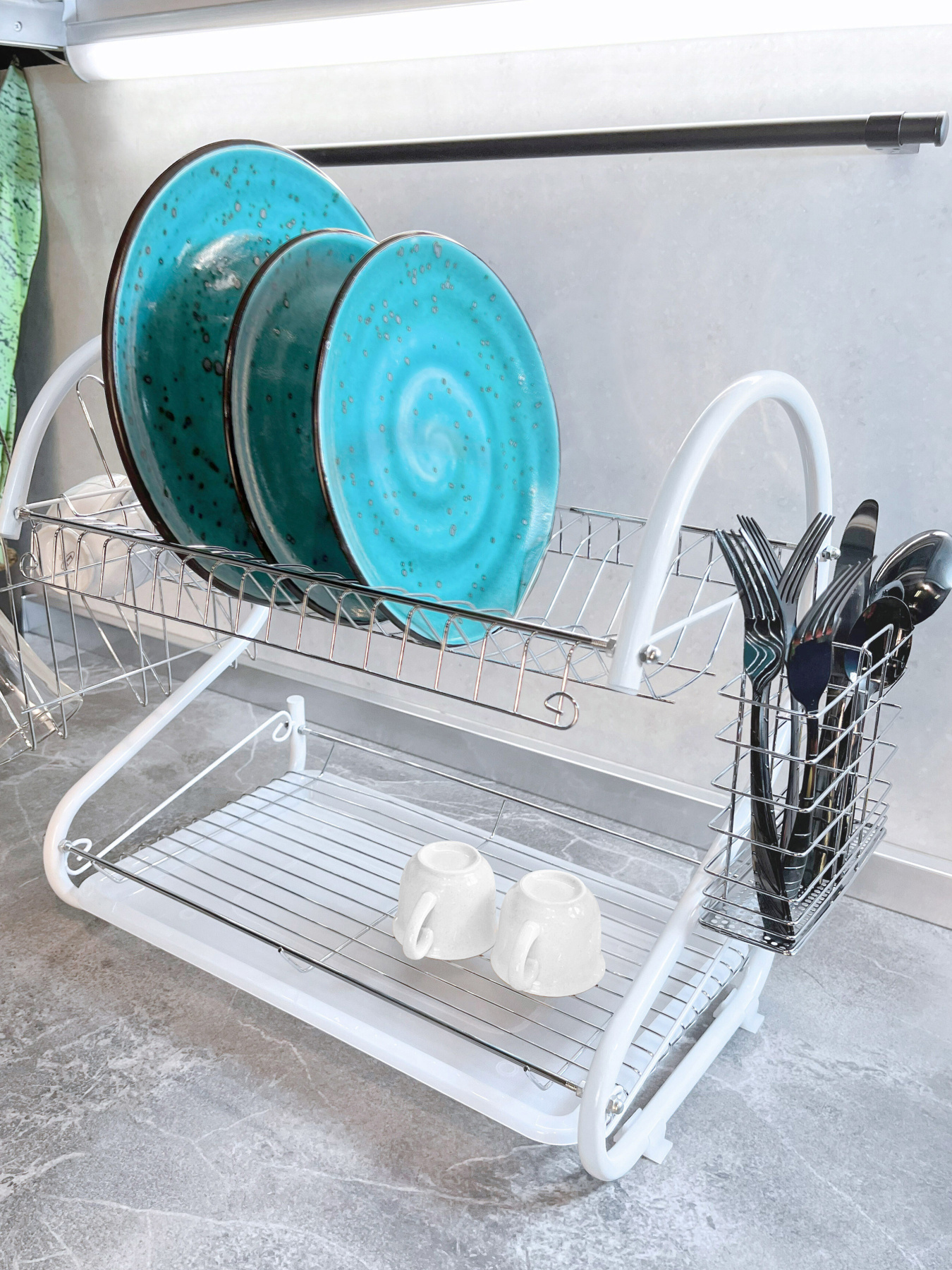 Сушка подвійна з піддоном настільна Lemax модель LF-505WHT Фото