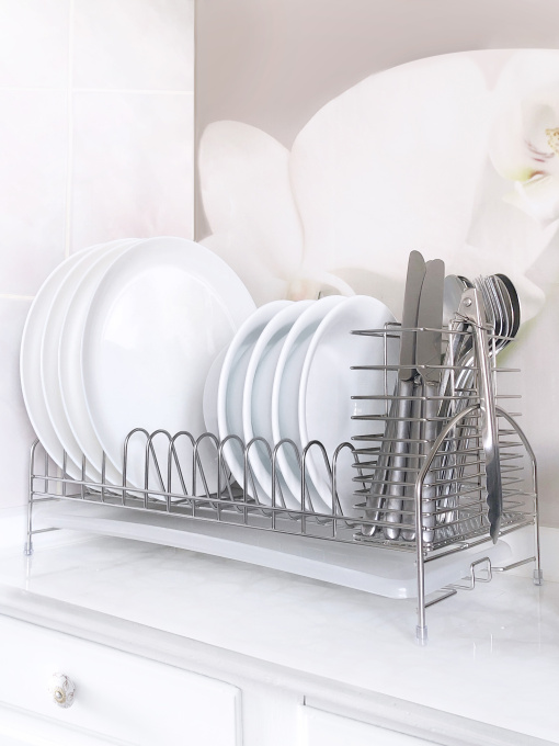 Сушка для посуды с держателем приборов настольная Lemax модель LF-514 Фото