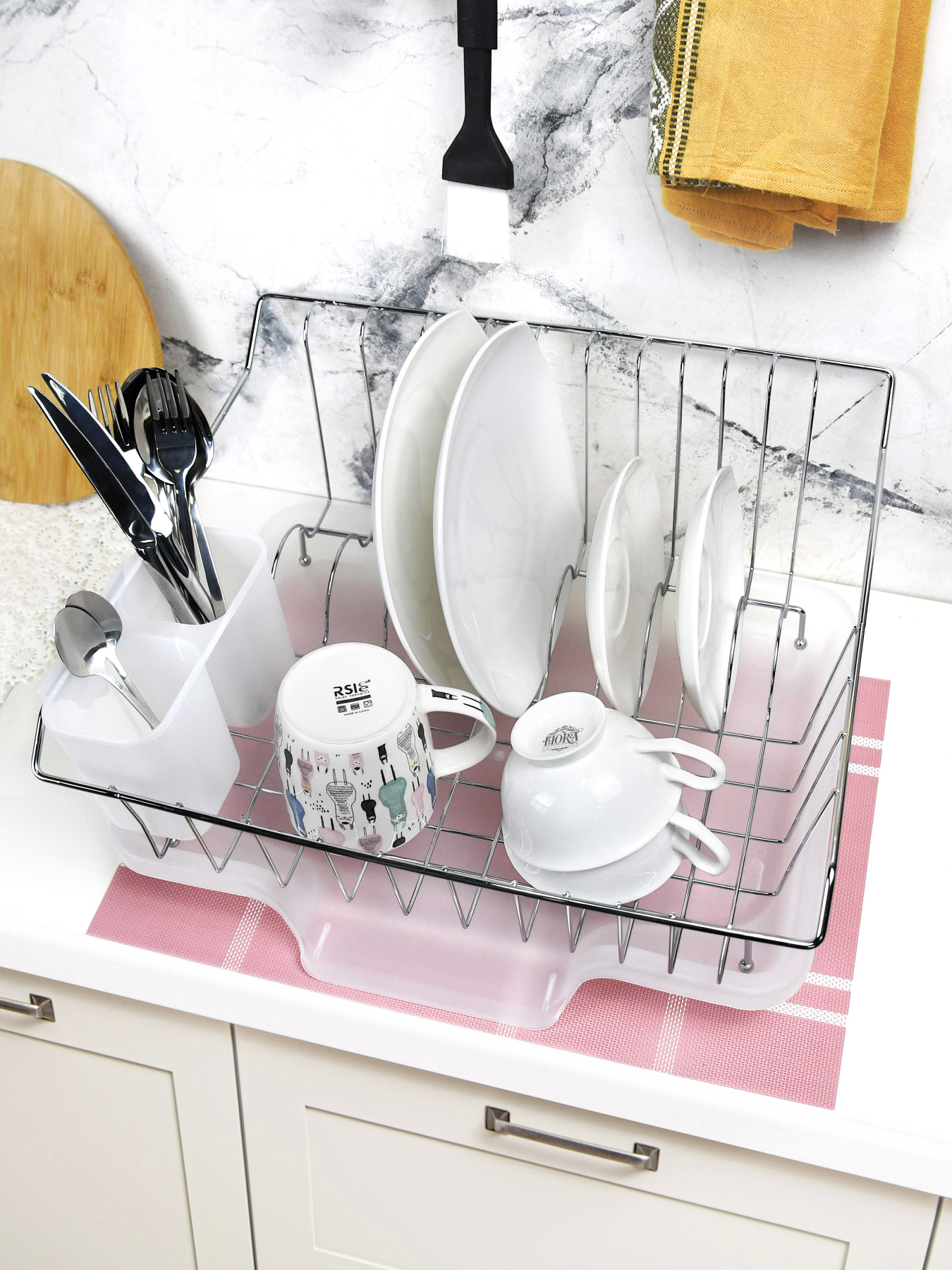 Сушарка для посуду з тримачем для приборів Lemax модель LF-923 Фото