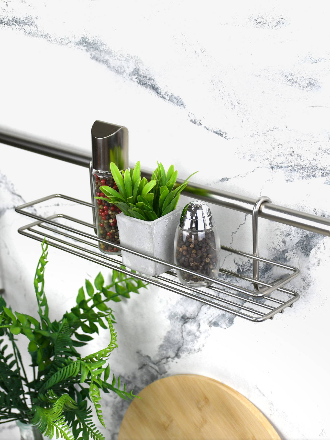 Полиця для спецій на рейлінг Lemax модель MX-062 NM Фото