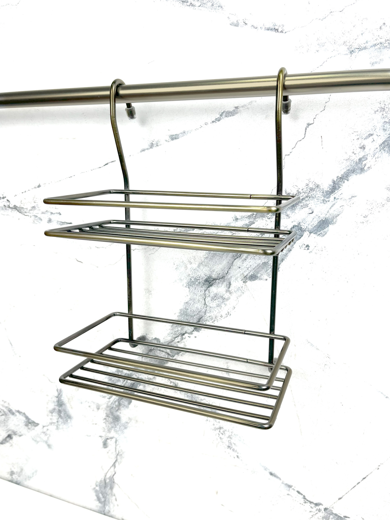 Полка двухъярусная малая на рейлинг Lemax модель MX-066 BA Фото