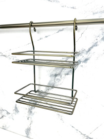 Полка двухъярусная малая на рейлинг Lemax модель MX-066 BA Фото