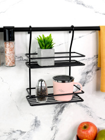 Полиця двоярусна мала на рейлінг Homax модель MX-066 BL Фото