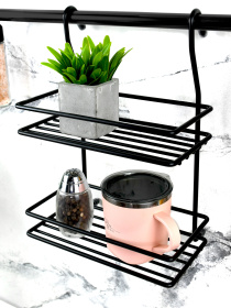 Полка двухъярусная малая на рейлинг Homax модель MX-066 BL Фото