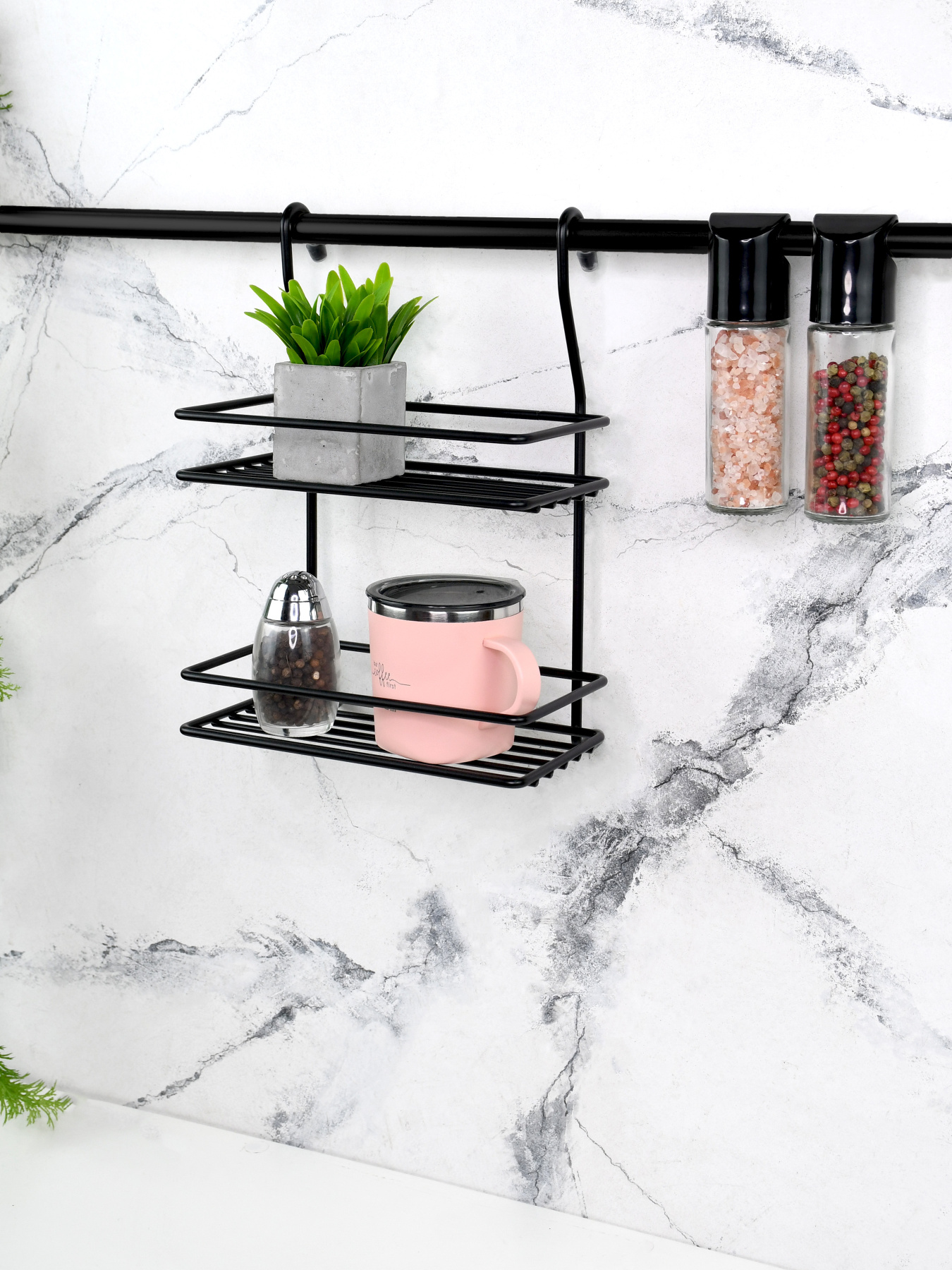 Полиця двоярусна мала на рейлінг Homax модель MX-066 BL Полиця двоярусна мала на рейлінг Homax модель MX-066 BL Фото