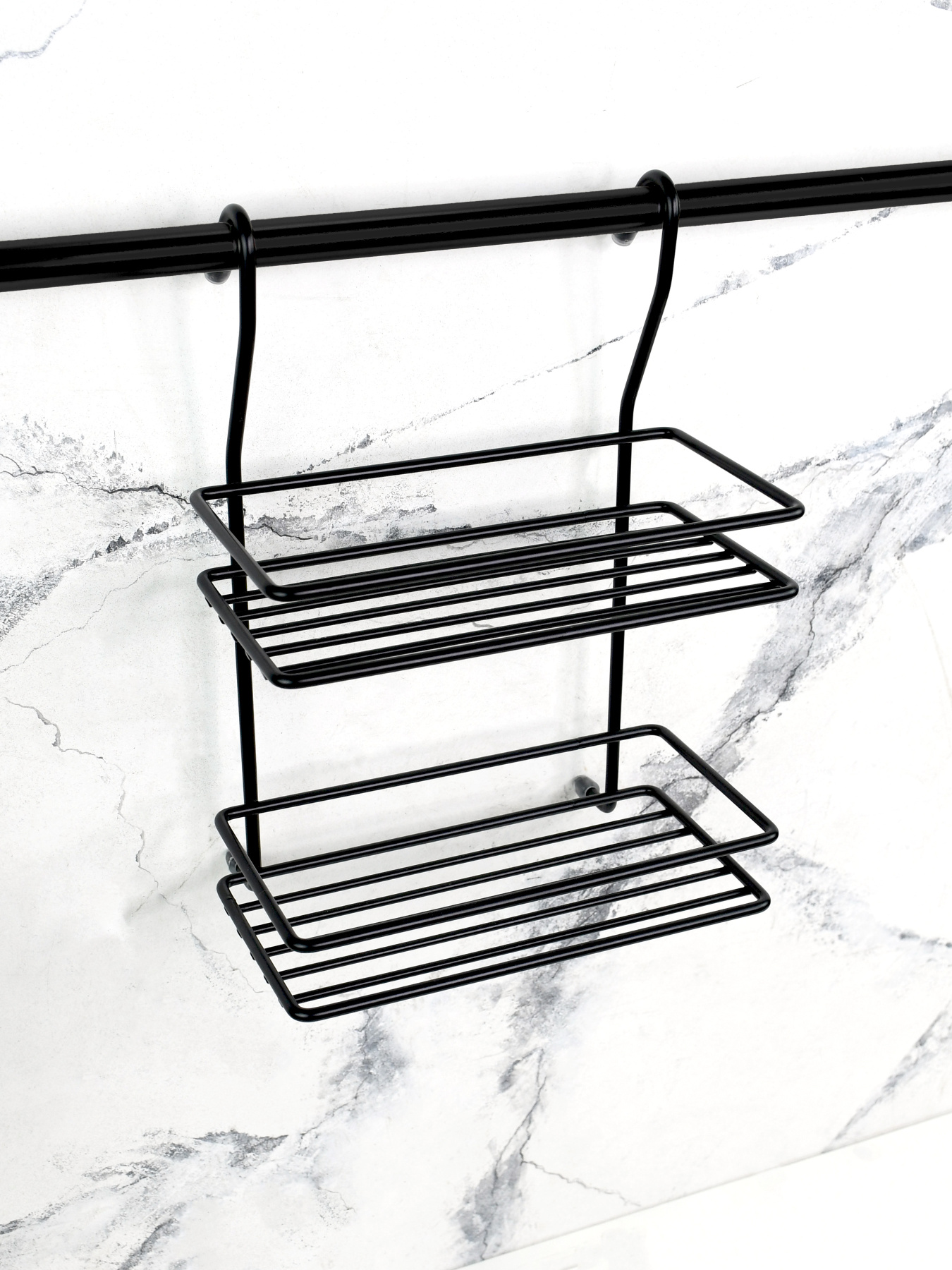 Полиця двоярусна мала на рейлінг Homax модель MX-066 BL Полиця двоярусна мала на рейлінг Homax модель MX-066 BL Фото