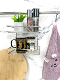 Полка двухъярусная малая на рейлинг Lemax модель MX-066 NM Фото