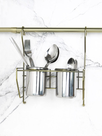 Стакан подвійний для столових приборів на рейлінг Lemax модель MX-425 BA Фото