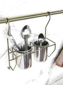 Стакан подвійний для столових приборів на рейлінг Lemax модель MX-425 BA Фото