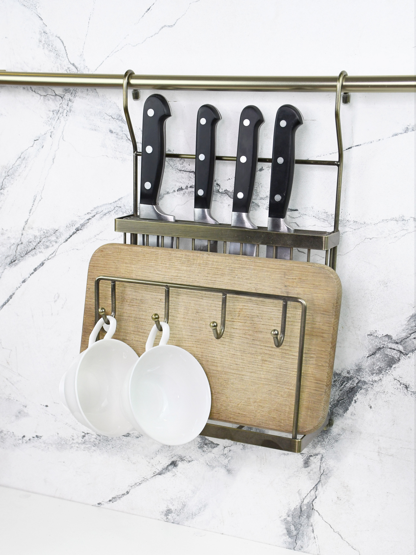 Полиця для ножів та дощок на рейлінг Lemax модель MX-427 BA Фото