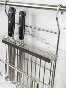 Полка для ножей и досок с крючками на рейлинг Lemax модель MX-427 NM Фото