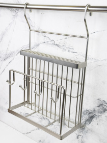 Полка для ножей и досок с крючками на рейлинг Lemax модель MX-427 NM Фото