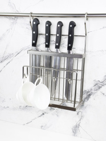 Полка для ножей и досок с крючками на рейлинг Lemax модель MX-427 NM Фото