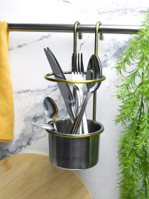 Стакан для столовых приборов на рейлинг Lemax модель YJ-G017 E BA Фото