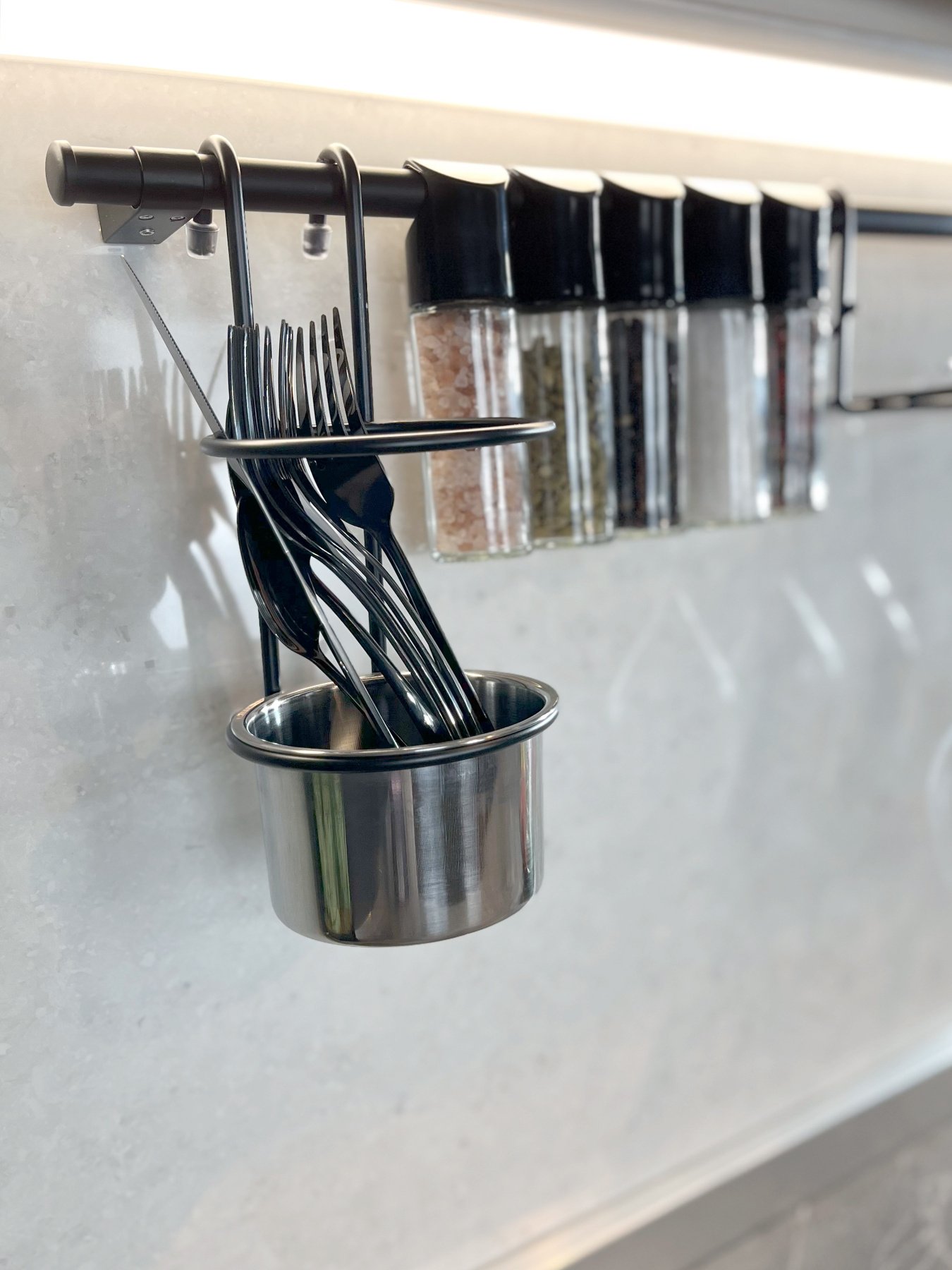 Станкан для столових приборів на рейлінг Homax модель YJ-G017 E BL Фото