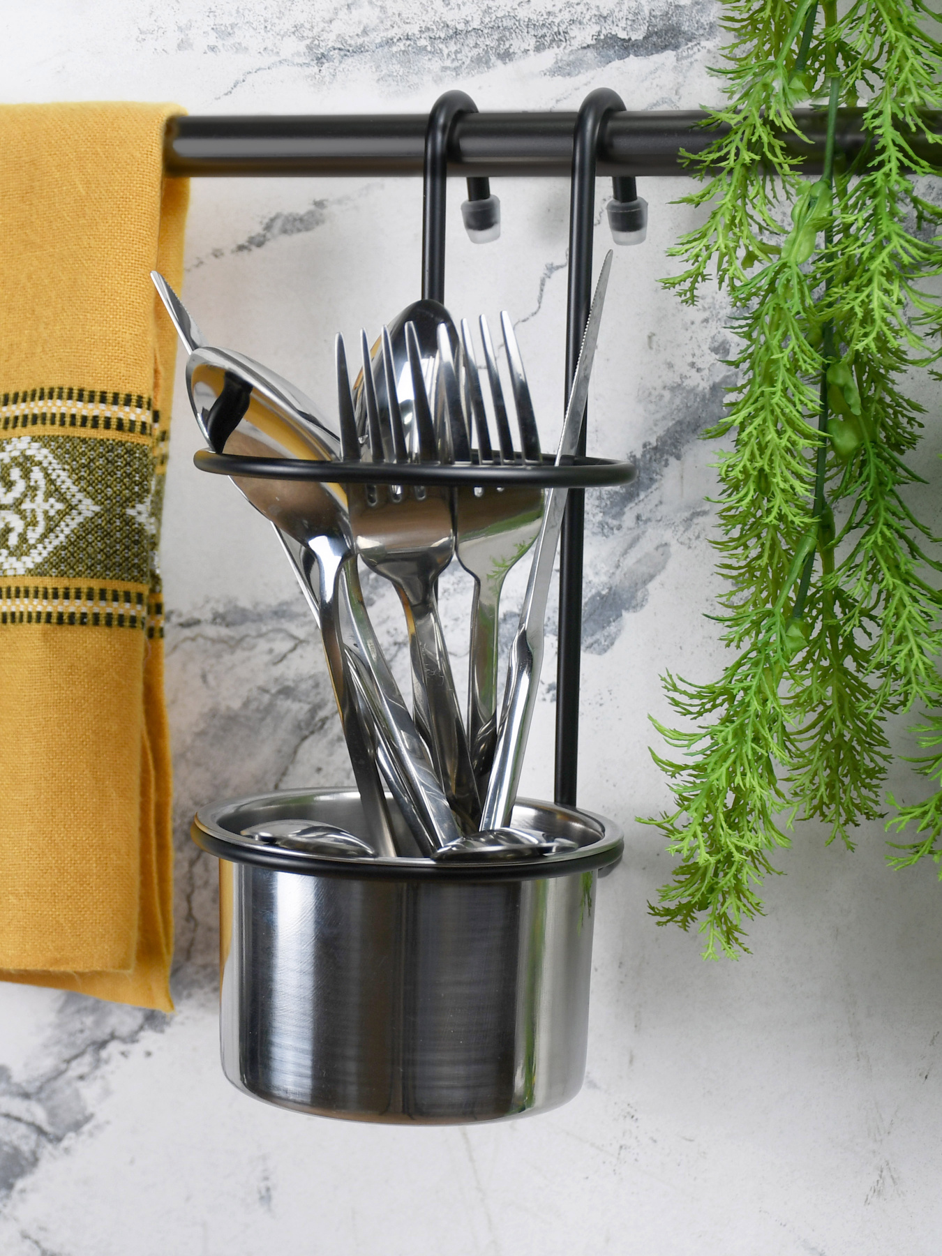 Станкан для столових приборів на рейлінг Homax модель YJ-G017 E BL Фото