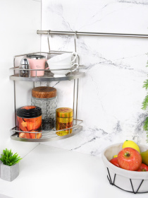 Полиця кутова двоярусна мала на рейлінг Lemax модель YJ-G209 A NM Фото