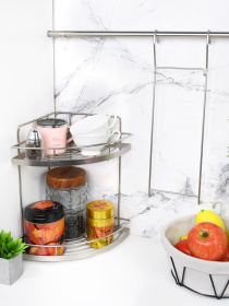 Полиця кутова двоярусна мала на рейлінг Lemax модель YJ-G209 A NM Фото