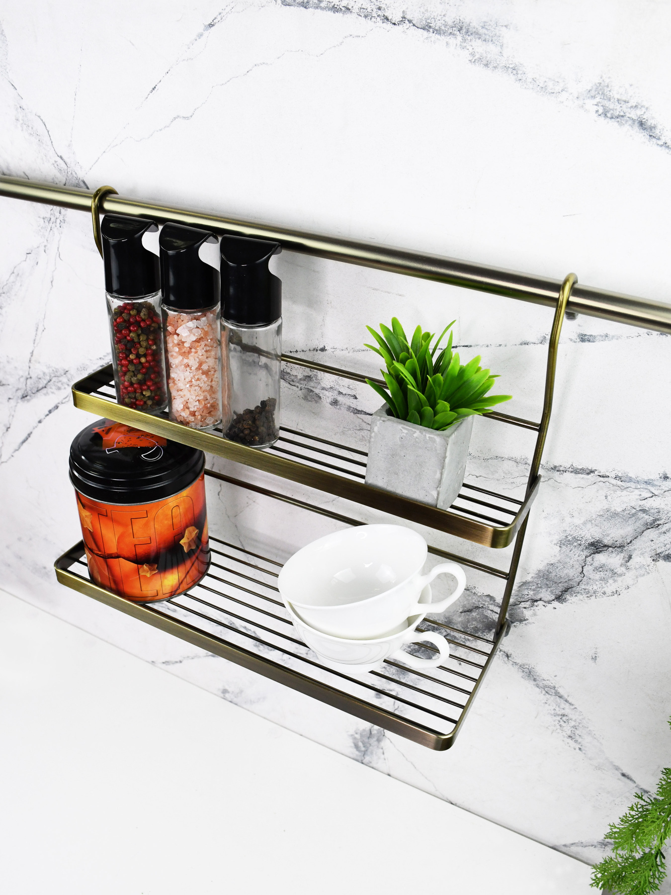 Полиця двоярусна "MIX" на рейлінг Lemax модель YJ-G212 ВА Фото