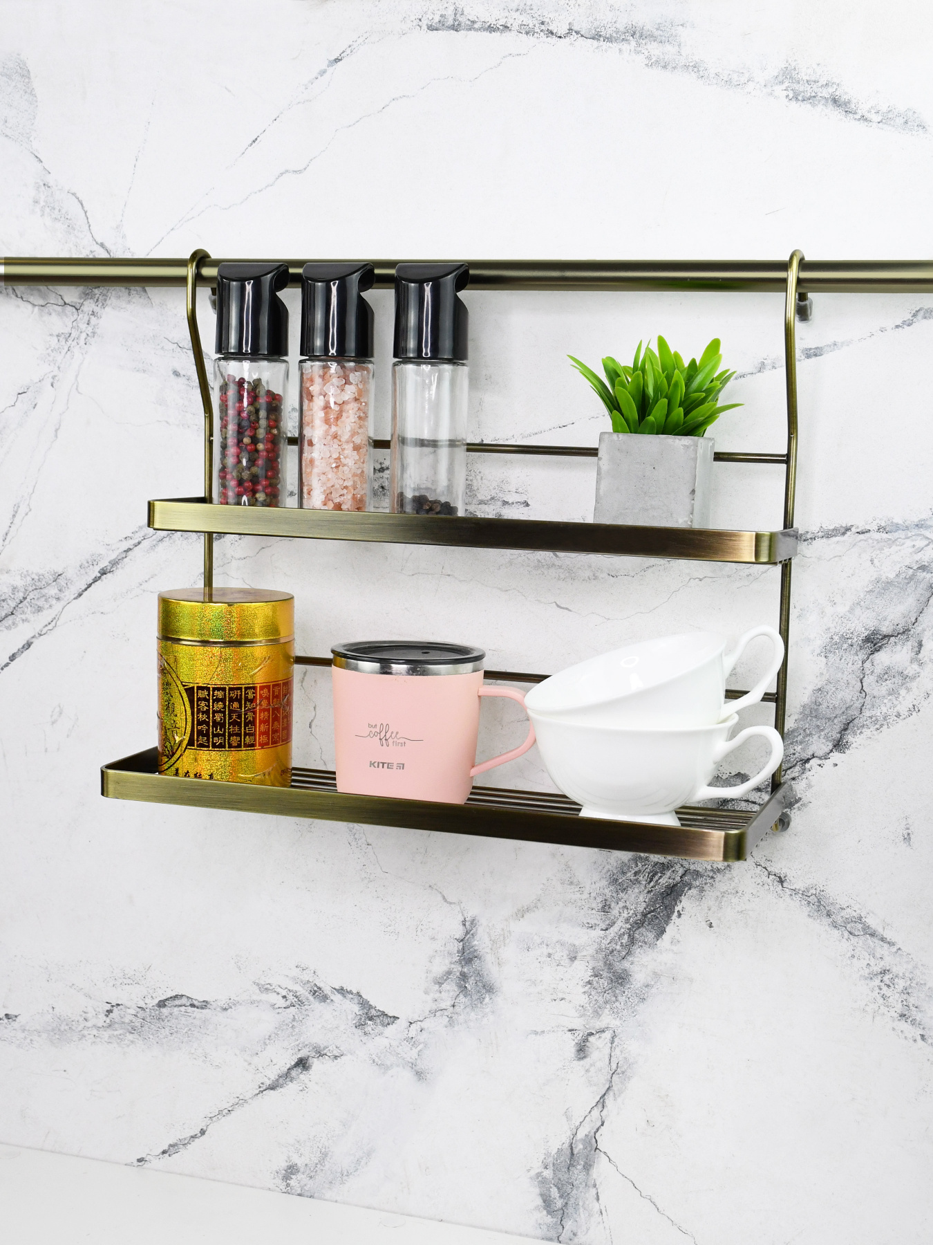 Полиця двоярусна "MIX" на рейлінг Lemax модель YJ-G212 ВА Фото