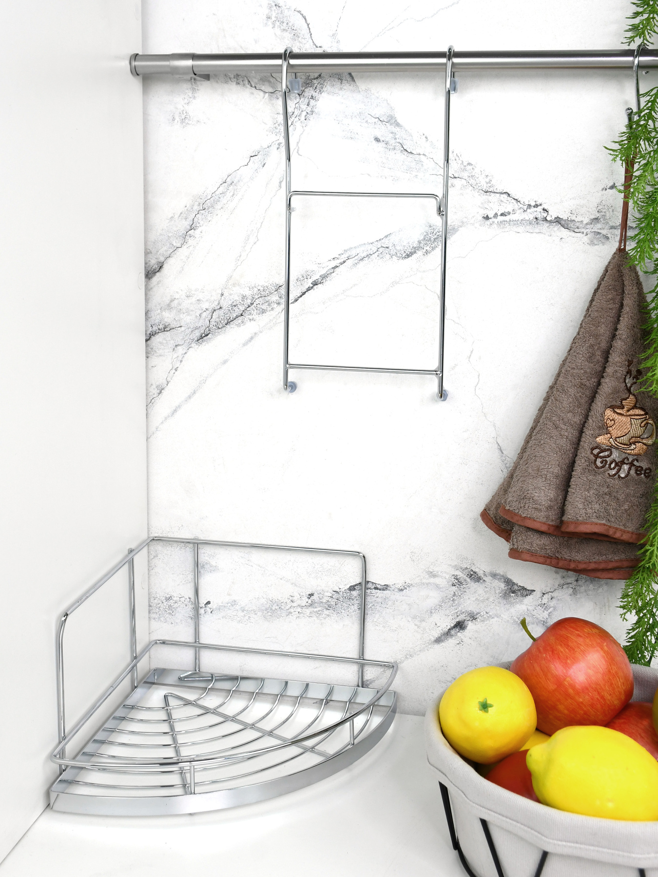 Полиця кутова мала на рейлінг Lemax модель YJ-G301 A Фото