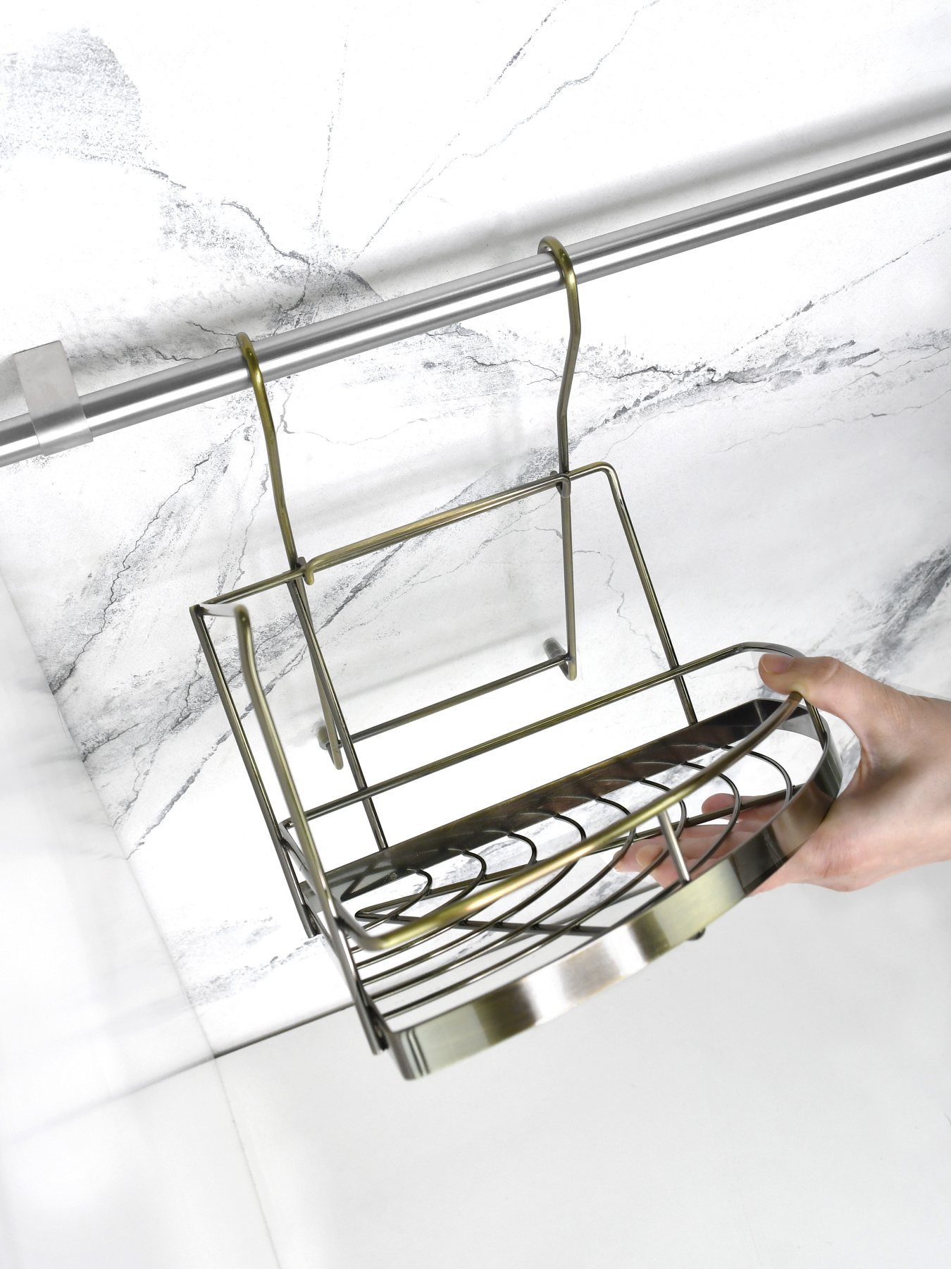 Полиця кутова мала на рейлінг Lemax модель YJ-G301 A BA Фото