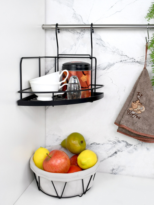 Полиця кутова мала на рейлінг Homax Модель YJ-G301 A BL Фото