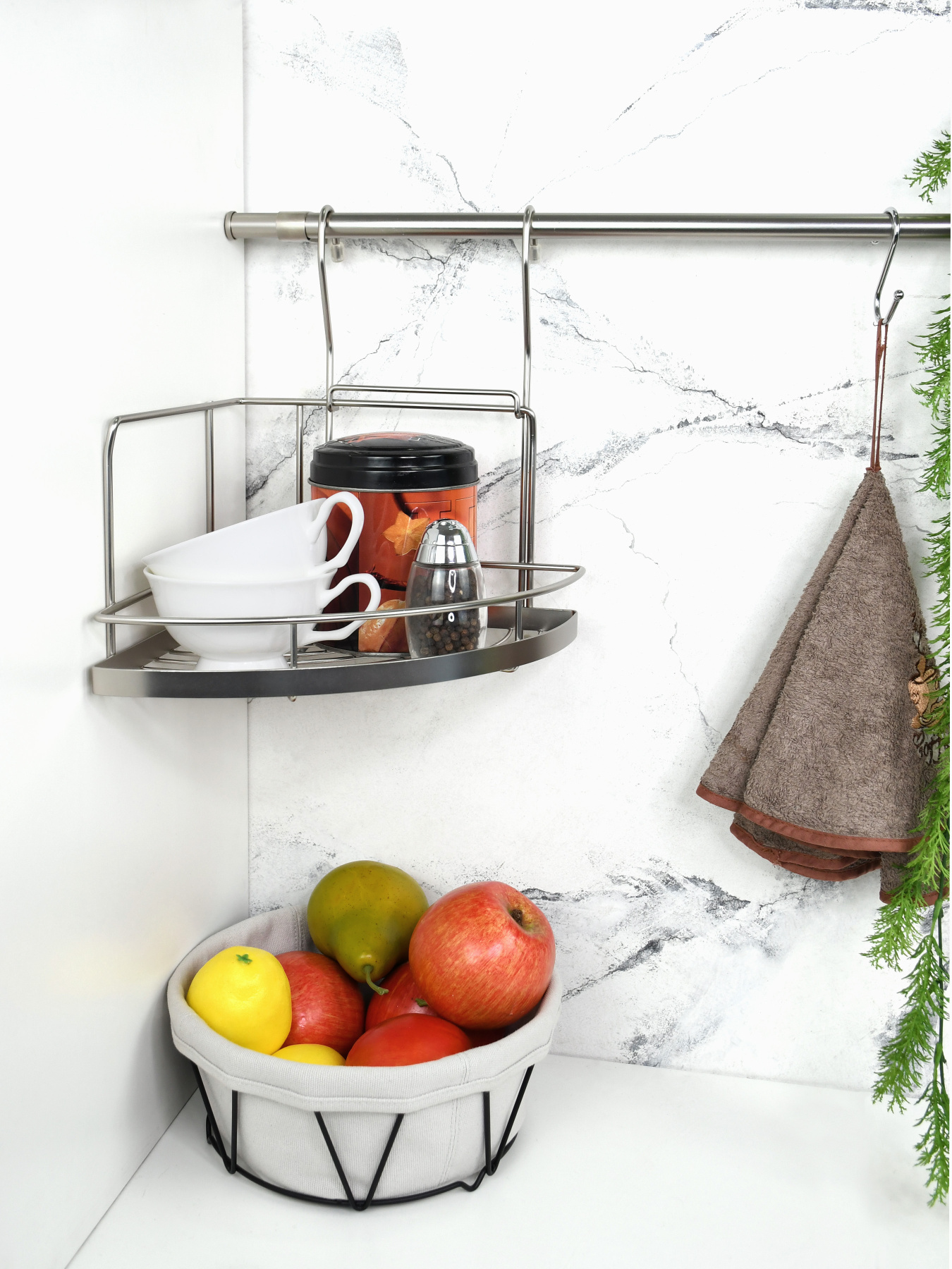 Полиця кутова мала на рейлінг Lemax модель YJ-G301 A NM Фото