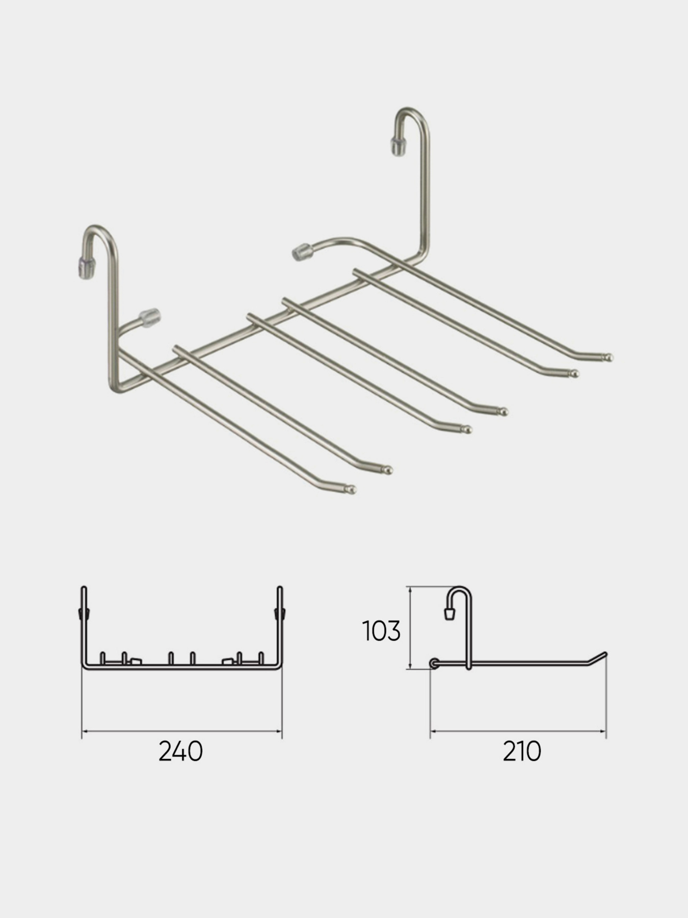 Полиця для фужерів на рейлінг Lemax модель YJ-G507 NM Фото