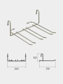 Полиця для фужерів на рейлінг Lemax модель YJ-G507 NM Фото
