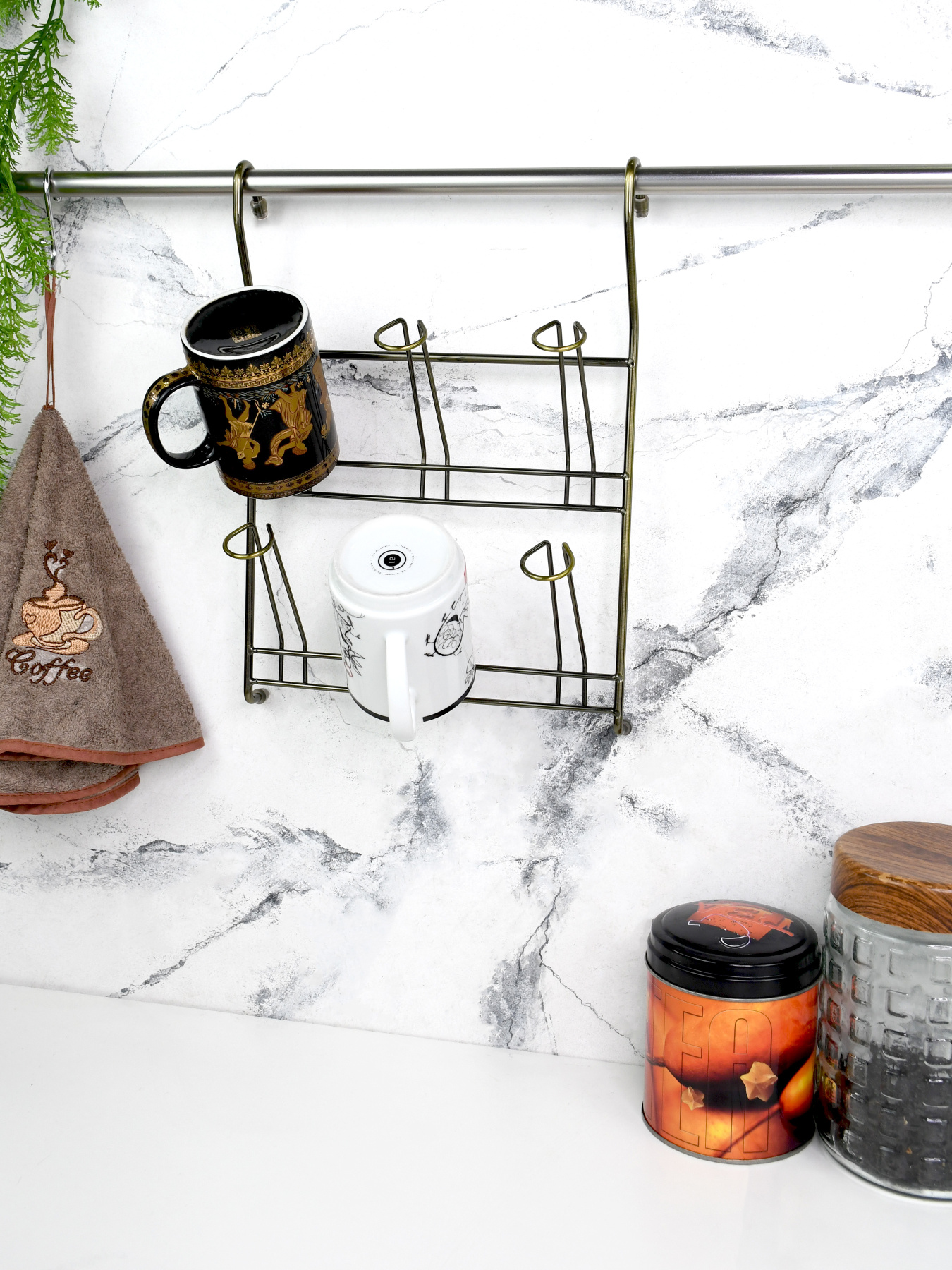 Полиця для чашок та склянок на рейлінг Lemax модель YJ-G508 BA Фото