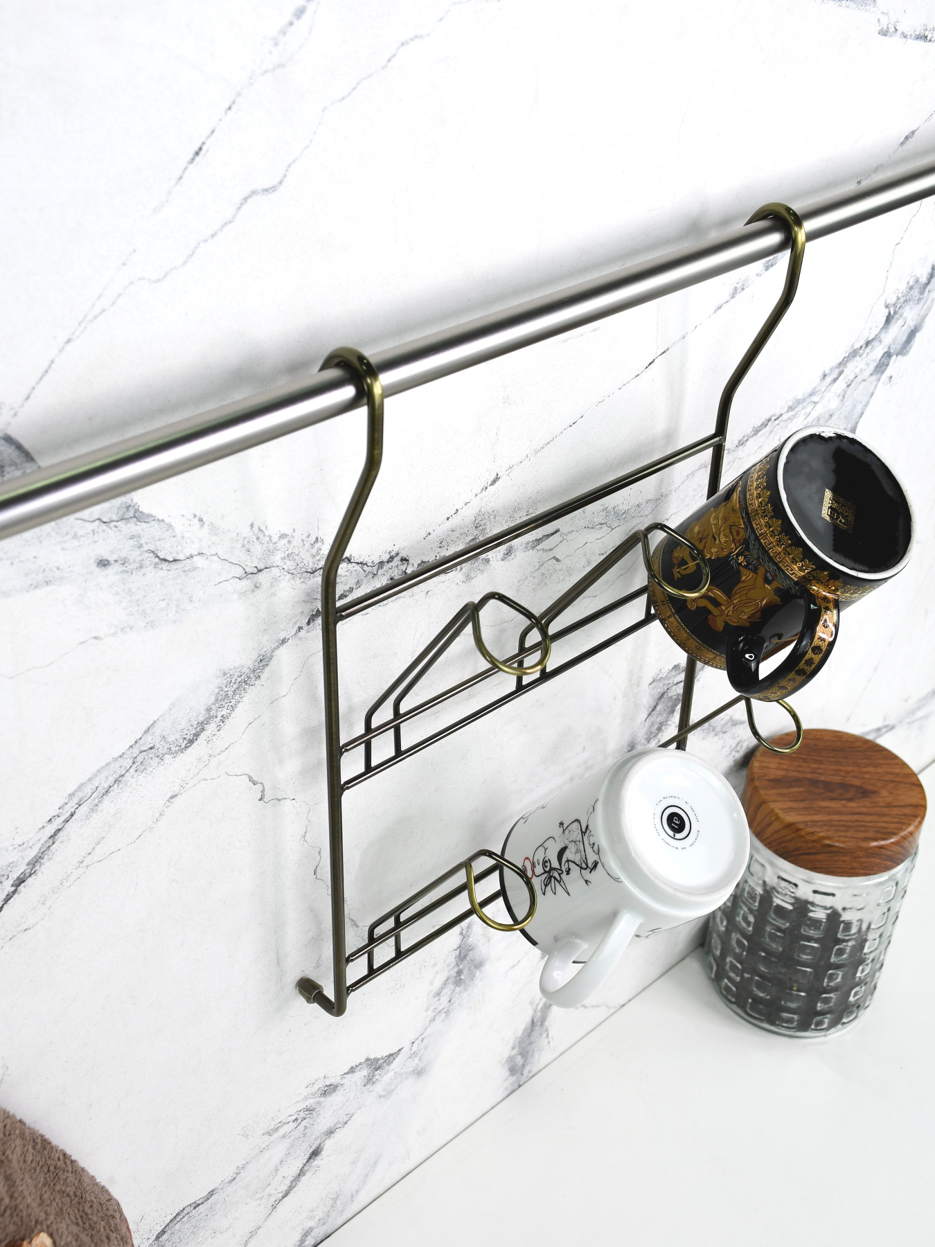 Полиця для чашок та склянок на рейлінг Lemax модель YJ-G508 BA Фото