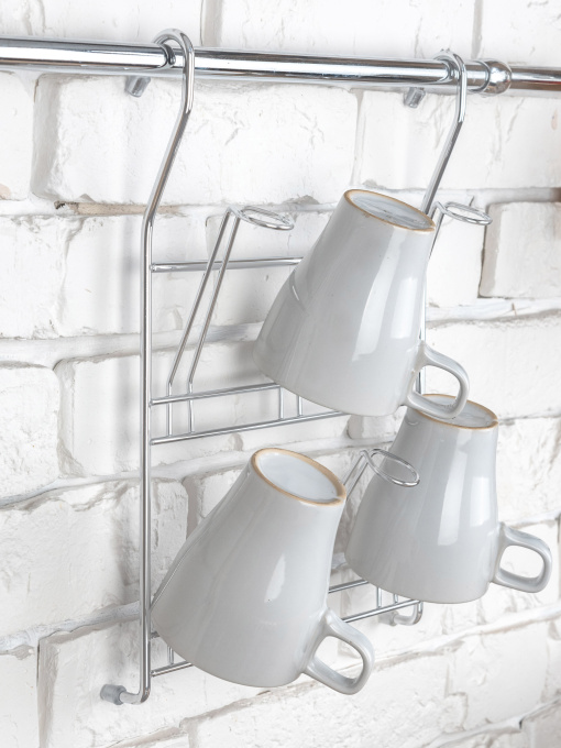 Полиця для чашок та склянок на рейлінг Lemax модель YJ-G508 NM Фото