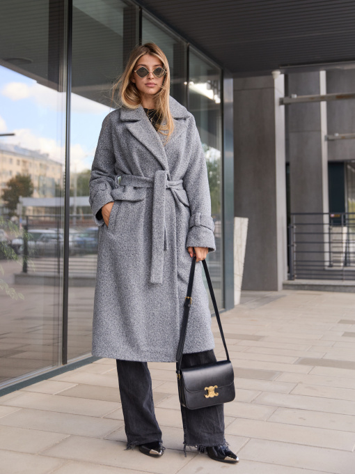 Пальто и плащи MilaNova модель Пальто ПВ-359 серый Фото