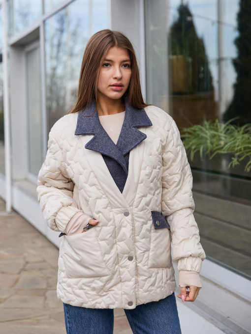 Демисезонная куртка MilaNova модель Куртка К-317 молоко Фото