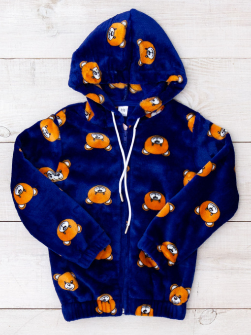 Флисовая кофта Носи своє модель 6071-035-4-vedmediki-temno-sinj Фото