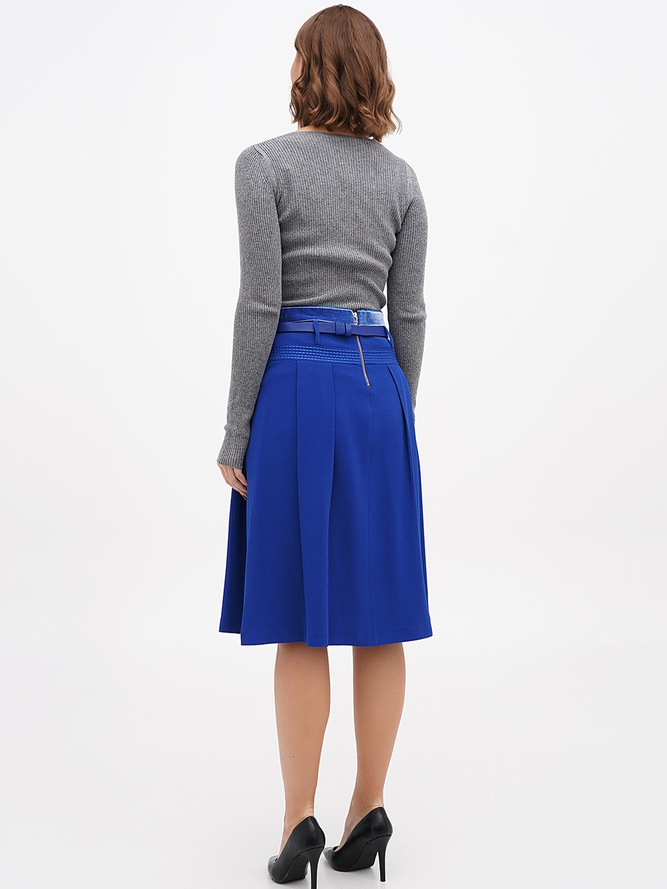 Спідниця міді Sassofono модель A271-SF-2542_электрик Фото