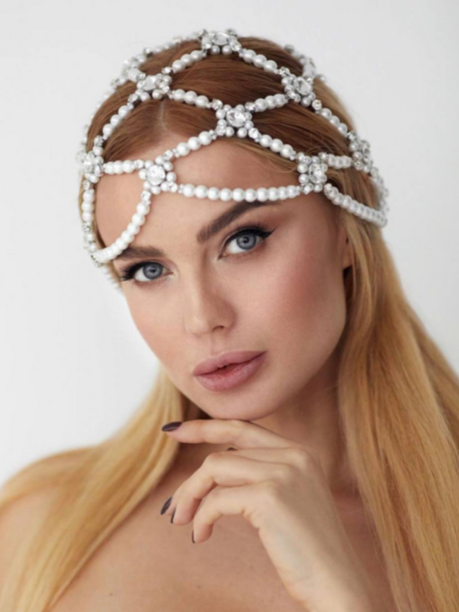 Тика-шапка из жемчужин Zarmilkas модель OP-3-4 Фото