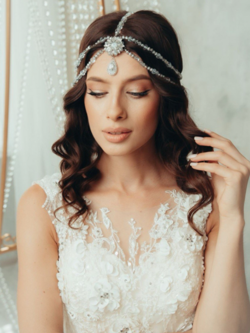 Тика из хрусталя с брошью, серебряная Zarmilkas модель OP-3-3 Фото