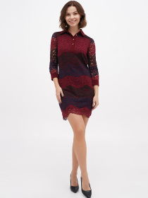 Платье мини Sassofono модель A271-SF-2697_бордо Платье мини Sassofono модель A271-SF-2697_бордо Фото