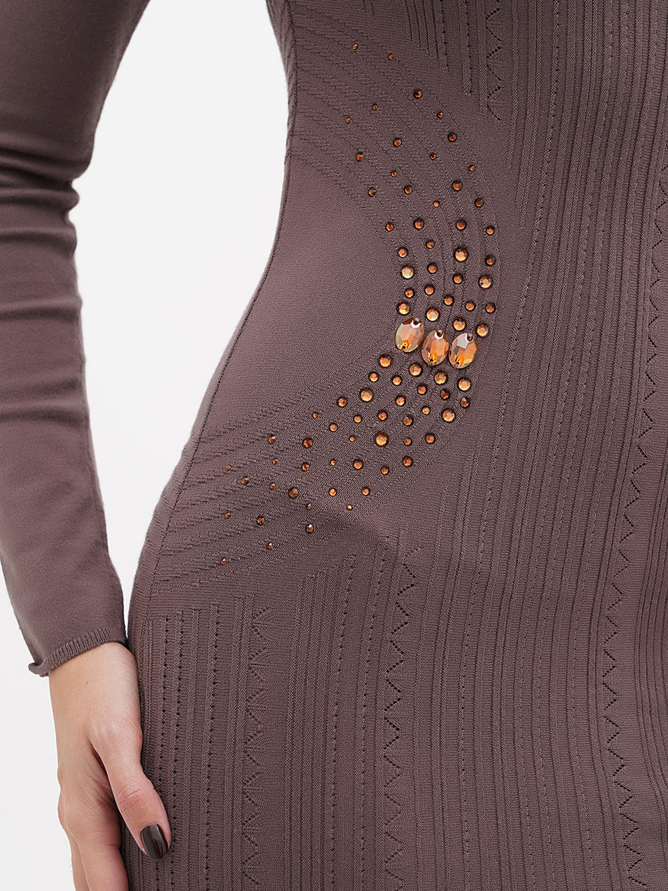 Сукня міні Sassofono модель A271-SF-2441_темно_коричневый Фото