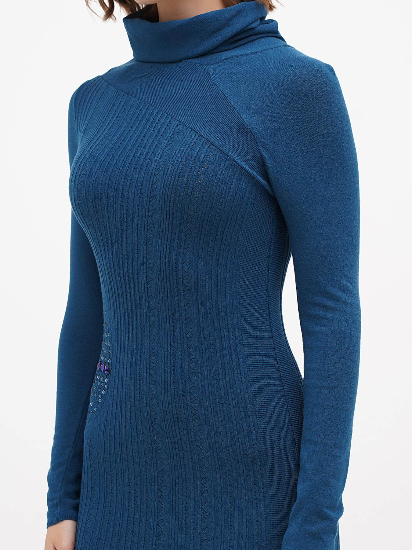 Платье мини Sassofono модель A271-SF-2441_изумрудный Фото