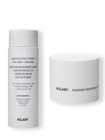 Відлущувальний тонер 14% AHA + 10% PНА + Відновлювальний крем з керамідами та постбіотиками Hillary модель K2-11-468 Фото