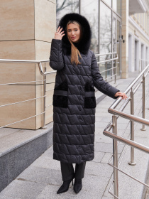 Пальто с утеплителем MilaNova модель Пальто ПВ-365 черный Фото