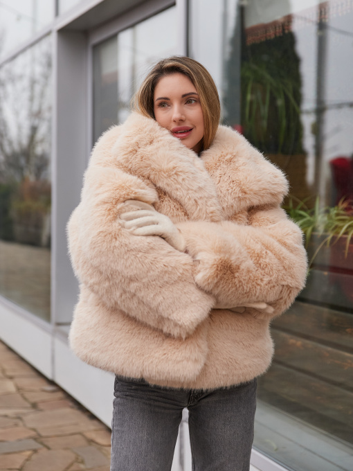 Шуба MilaNova модель Шуба ПВ-344персиковый Фото