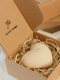 Ароматическая свеча "Сердце M", аромат "Ежевика & шампанское" из натурального оливкового воска Candle Design модель 130.2004 Фото