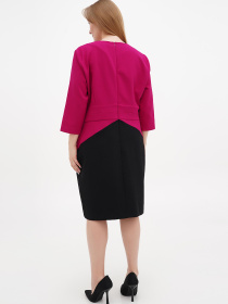 Сукня міді Sassofono модель A271-SC-2561_черный_фуксия Фото