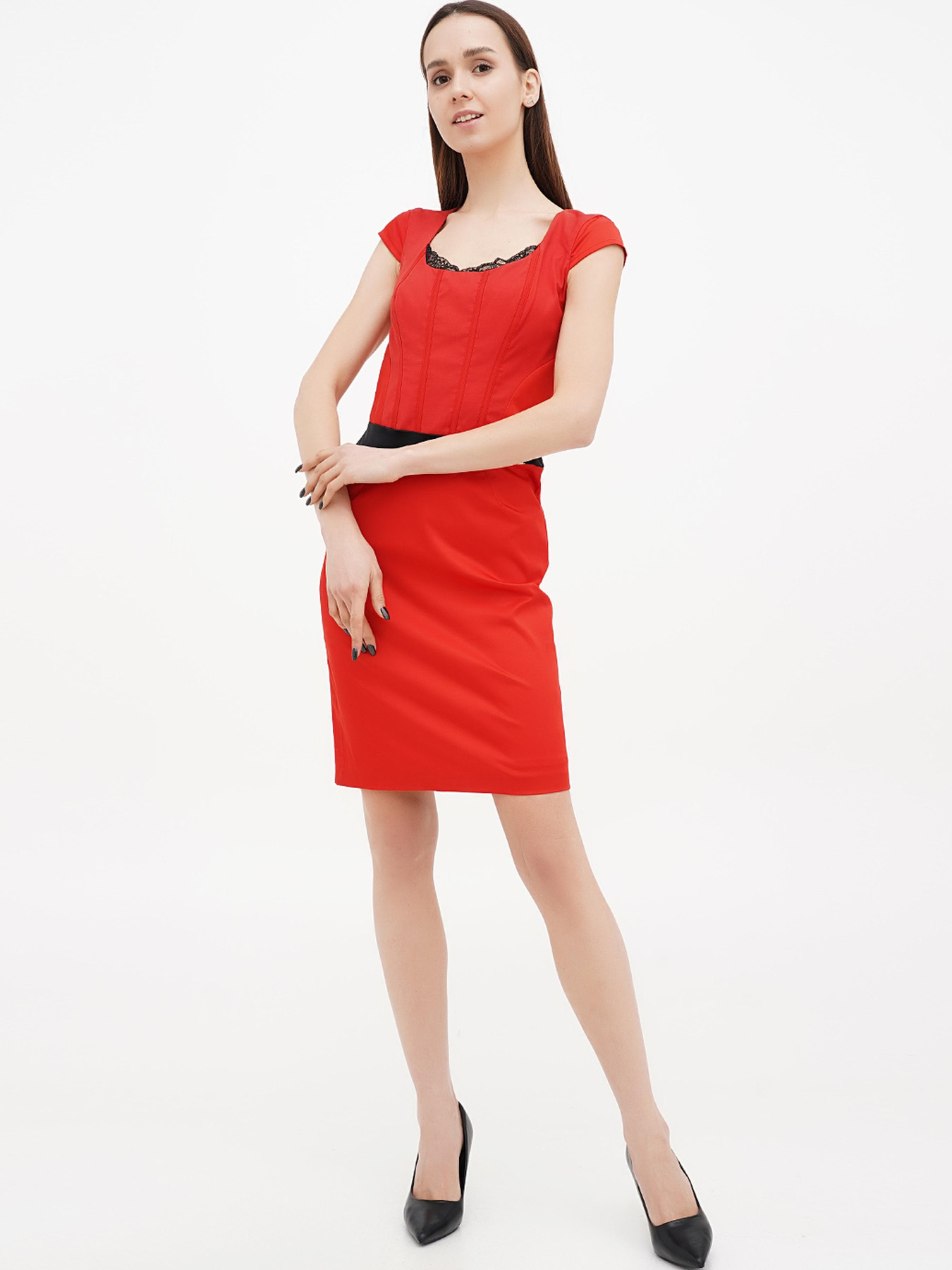 Платье мини Sassofono модель A271-SC-2568_красный Фото